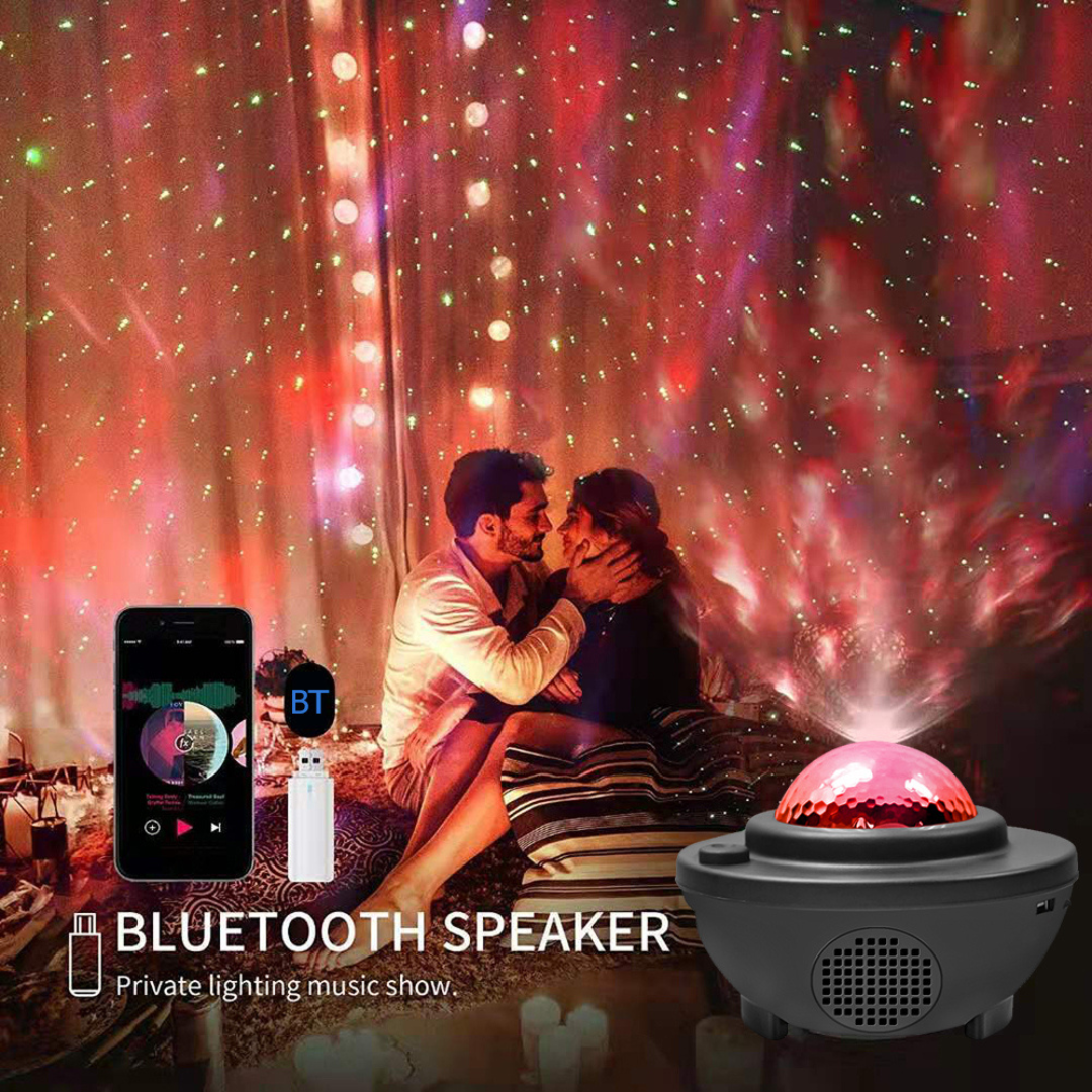 Galaxy Light Projector with Bluetooth Speaker – Starry Sky LED Lamp for Relaxation, Sleep & Party Ambience