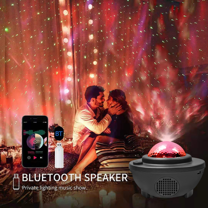 Galaxy Light Projector with Bluetooth Speaker – Starry Sky LED Lamp for Relaxation, Sleep & Party Ambience