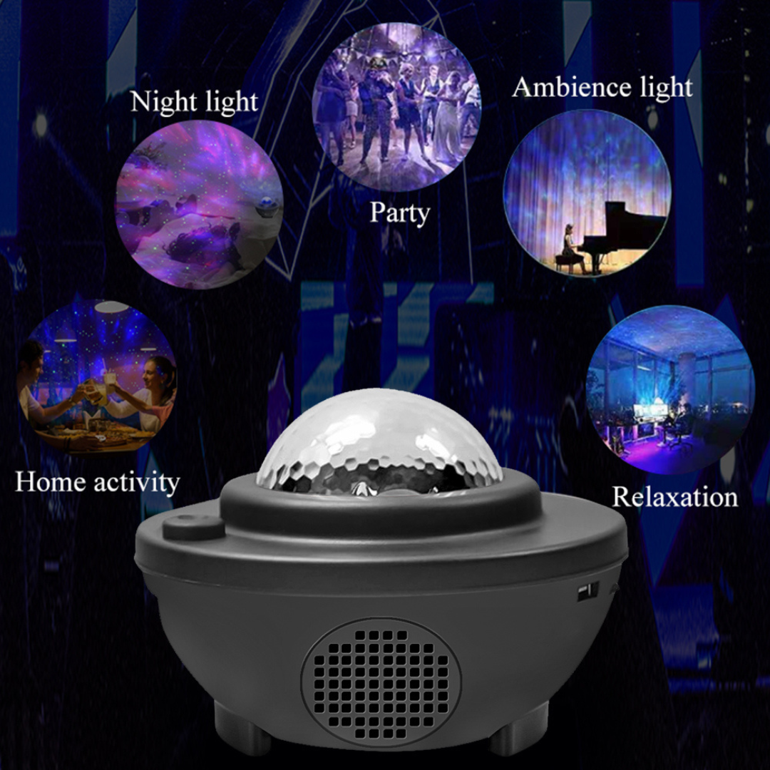 Galaxy Light Projector with Bluetooth Speaker – Starry Sky LED Lamp for Relaxation, Sleep & Party Ambience