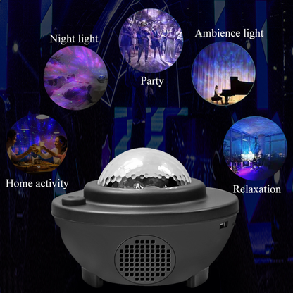 Galaxy Light Projector with Bluetooth Speaker – Starry Sky LED Lamp for Relaxation, Sleep & Party Ambience