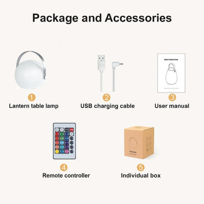 Portable Outdoor Smart RGB Lamp – Rechargeable Cordless Table Light, Water-Resistant Ambient Lamp for Home, Patio & Camping