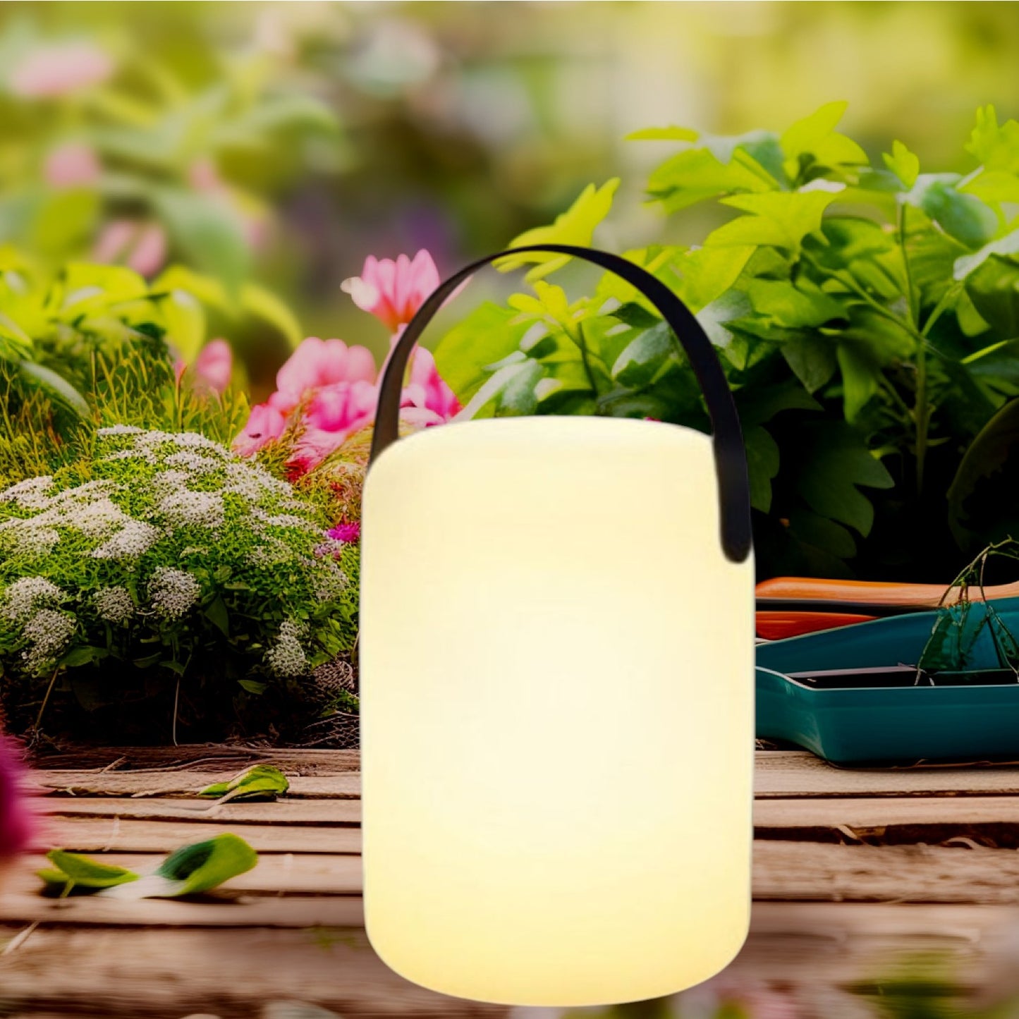Portable Outdoor Smart RGB Lamp – Rechargeable Cordless Table Light, Water-Resistant Ambient Lamp for Home, Patio & Camping