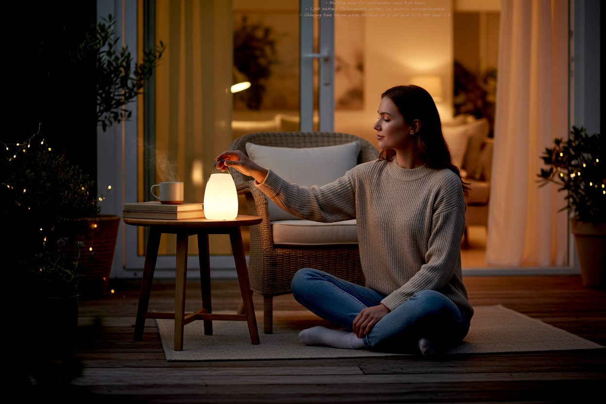 Portable Outdoor Smart RGB Lamp – Rechargeable Cordless Table Light, Water-Resistant Ambient Lamp for Home, Patio & Camping